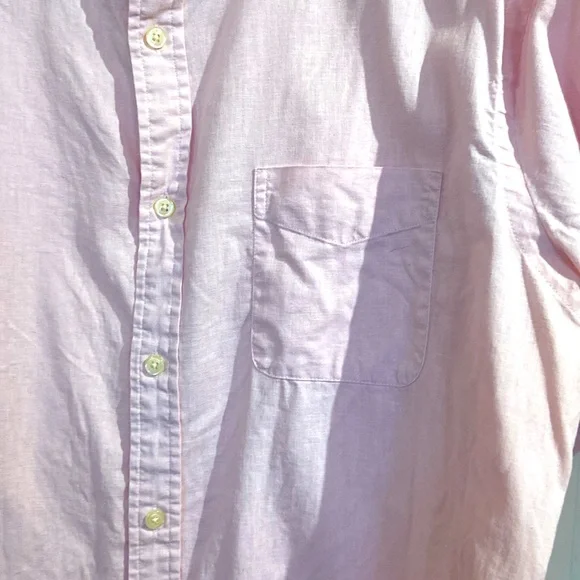 ♥️ HOST PICK ♥️ CHAPS men’s pink linen blend short sleeve L - Picture 6 of 10